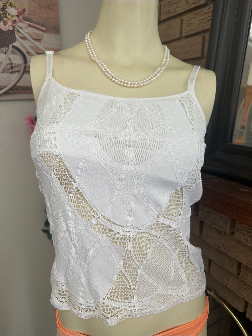 Anne Fontaine White Crochet top white